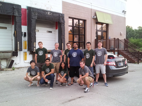 Student Interns Outside Production Warehouse